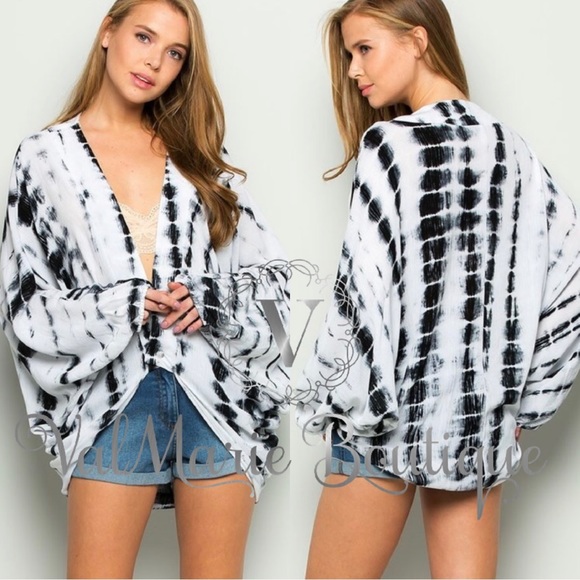 LAST 1- Dolman Sleeve Tie Dye Cardigan - Picture 4 of 4